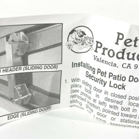Pet Products Sliding Glass Patio Door Security Loc - Picture 2 of 2